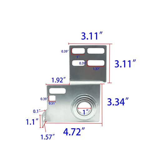 Xadnitu End Bearing Plates Brackets, Garage Door Parts Torsion Spring Residential Bracket with Bearings 3 3/8 Inch, for 2" Track Wood or Steel Doors (Pair) - Image 2