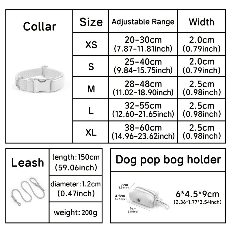3 Pcs Set Elegant Blue Plaid Light Golden Round Rope Adjustable Buckle Dog Collar Super Durable 8 Core Handwoven Round Rope Portable Outdoor Waste Bag Set Free Laser Engraving Of Dog Name And Owner Phone Number Pet Birthday Gift Holiday Gift Size M - Image 5