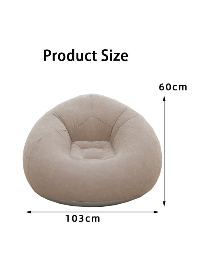 GMORO Inflatable Bean Bag Chair with air pump,Inflatable Deck Chair with Air Pump, Flocking PVC Lazy Inflatable Sofa Couch for Adults, Chaise Lounges - Image 3