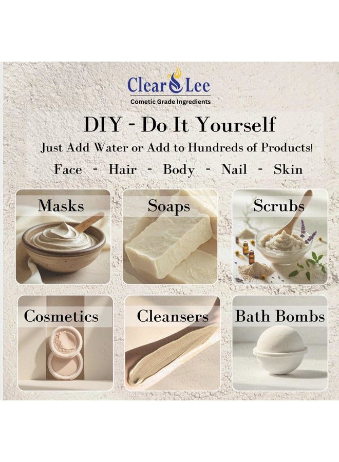 ClearLee Kaolin Clay Cosmetic Grade Powder - 100% Pure Natural Powder - Great For Skin Detox, Rejuvenation, and More - Heal Damaged Skin - DIY Clay Face Mask (1 LB) - Image 3