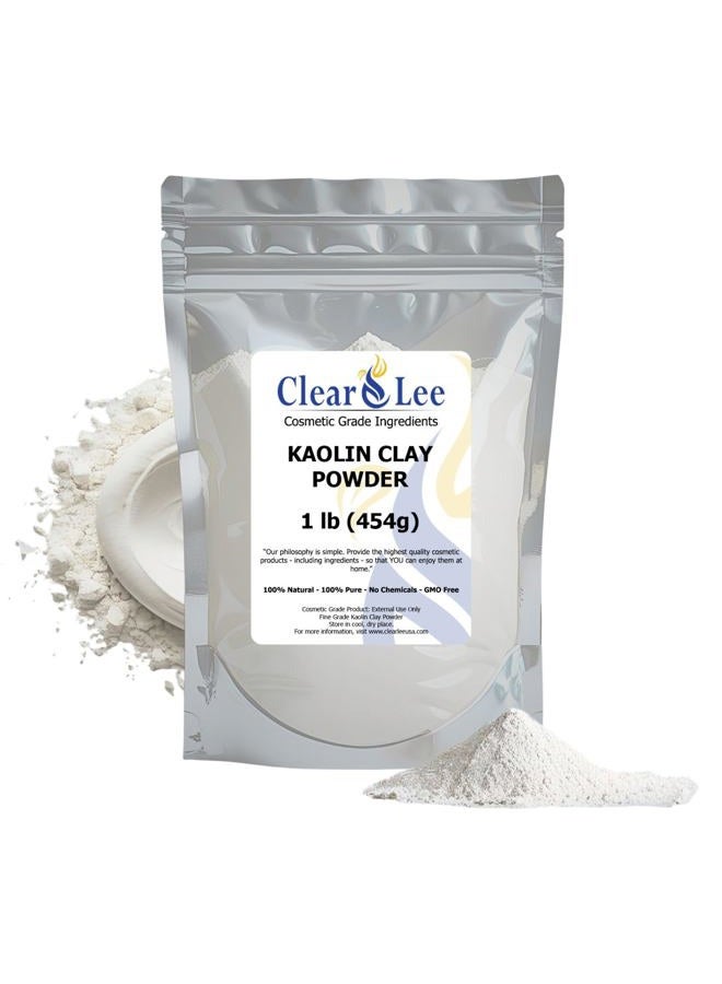 ClearLee Kaolin Clay Cosmetic Grade Powder - 100% Pure Natural Powder - Great For Skin Detox, Rejuvenation, and More - Heal Damaged Skin - DIY Clay Face Mask (1 LB) - Image 1