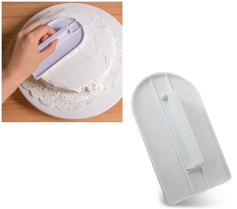 Cake Smoother Icing Scraper Tool Pastry Cream Polisher Finisher White - Image 1
