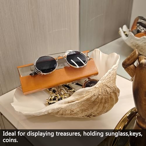 ALIWINER Medium Pearl White Weathering Scalloped Clam Shell Bowl Sea Shell Decor for Nautical Beach House,Coastal Decor Gift of Housewarming and Wedding Party - Image 4