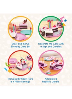 BATTAT Birthday Cake – Plates & Candles Accessories(24 Pcs)  - Image 4