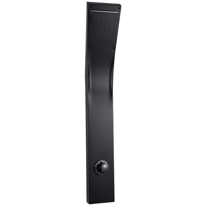 Luxury Modern Shower Panel – Shower Panel with Integrated Top Spray Head – Heat Control Water Mixer – Elegant Bathroom Design – Even Water Distribution & Comfortable Shower Experience (Mini Black) - Image 1