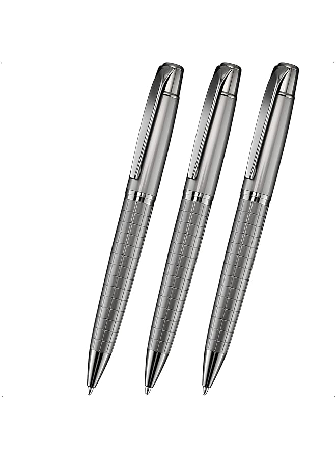 X spring Ballpoint Pens 3 Pack Black Pens Bulk Pens Metal Pen For Journaling Gift Student Business Men Workplace Elite Flight Attendants 1.0 Mm Medium Point Nice Pens - Image 1