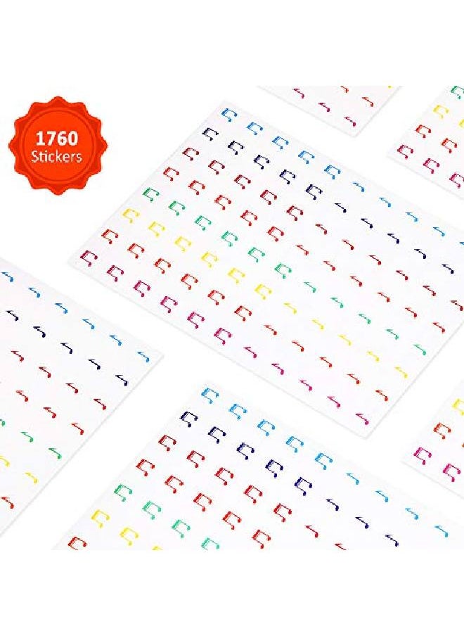 Outus - 1760 Pieces Mini Music Notes Stickers Colorful 20 Sheets Music Sticker Music Sing Notes Musical Sticker For Teachers Students Scrapbooking Planner Calendar - Image 1