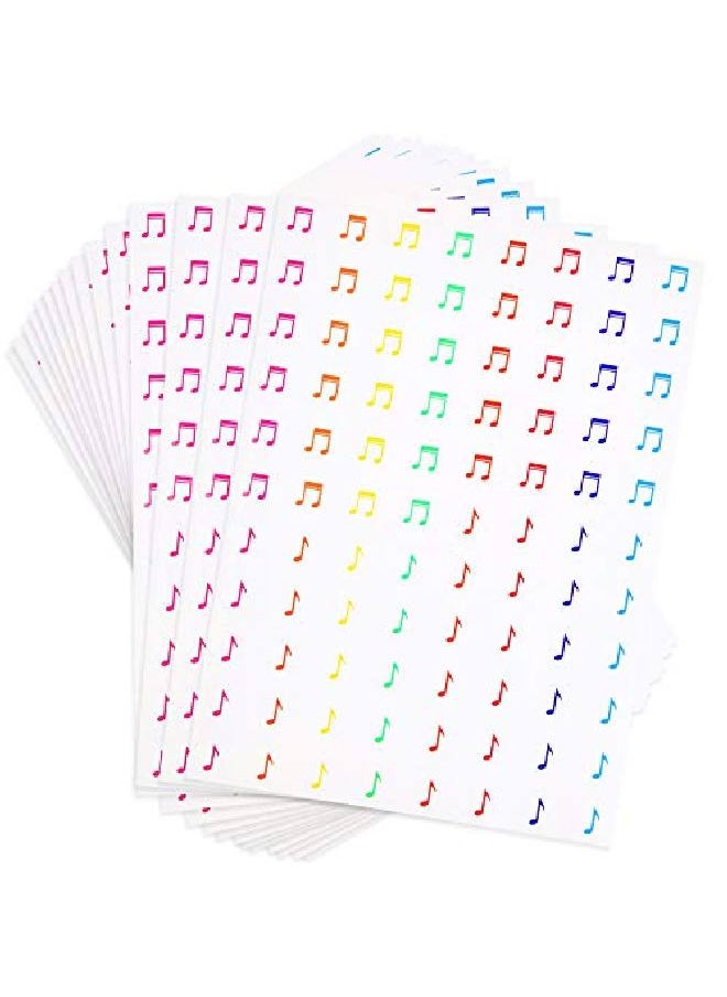 Outus - 1760 Pieces Mini Music Notes Stickers Colorful 20 Sheets Music Sticker Music Sing Notes Musical Sticker For Teachers Students Scrapbooking Planner Calendar - Image 1