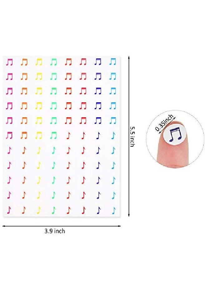 Outus - 1760 Pieces Mini Music Notes Stickers Colorful 20 Sheets Music Sticker Music Sing Notes Musical Sticker For Teachers Students Scrapbooking Planner Calendar - Image 1