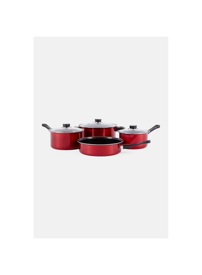 GIBSON 7-Piece Cardinal Non-Stick Cookware Set Red and Black 27 x 15 x 49 cm 127788.07