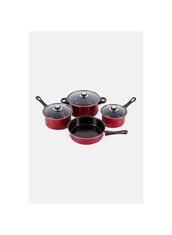 GIBSON 7-Piece Cardinal Non-Stick Cookware Set Red and Black 27 x 15 x 49 cm 127788.07