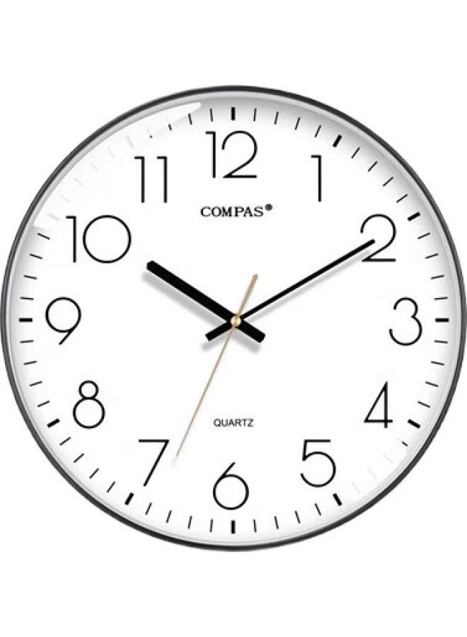 Compas Wall Clock Living Room Creative Simple Quartz Clock Wall Bedroom Clock C3242 Piano Black 28Cm - Image 1