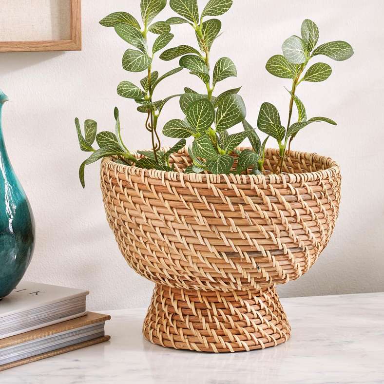 Pan Home وعاء ديكور من الخيزران الطبيعي للمنزل