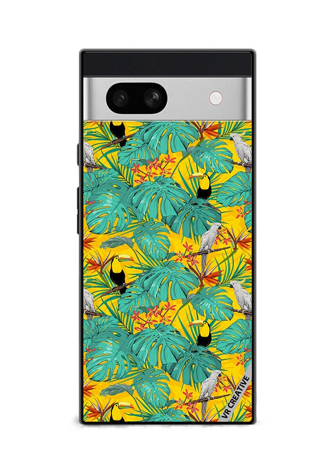 VR CREATIVE Protective Case Cover For Google Pixel 7a Jungle Bird Design Multicolour - Image 1