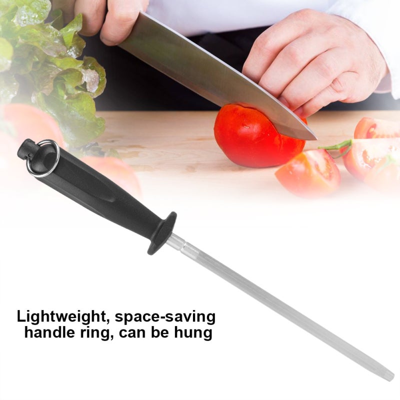 Knife Sharpener Tool Stainless Steel Anti-Skid Ergonomic Handle - Rust-Resistant Sturdy Sharpening Rod for Household Kitchen Daily Knife Sharpening - Image 1