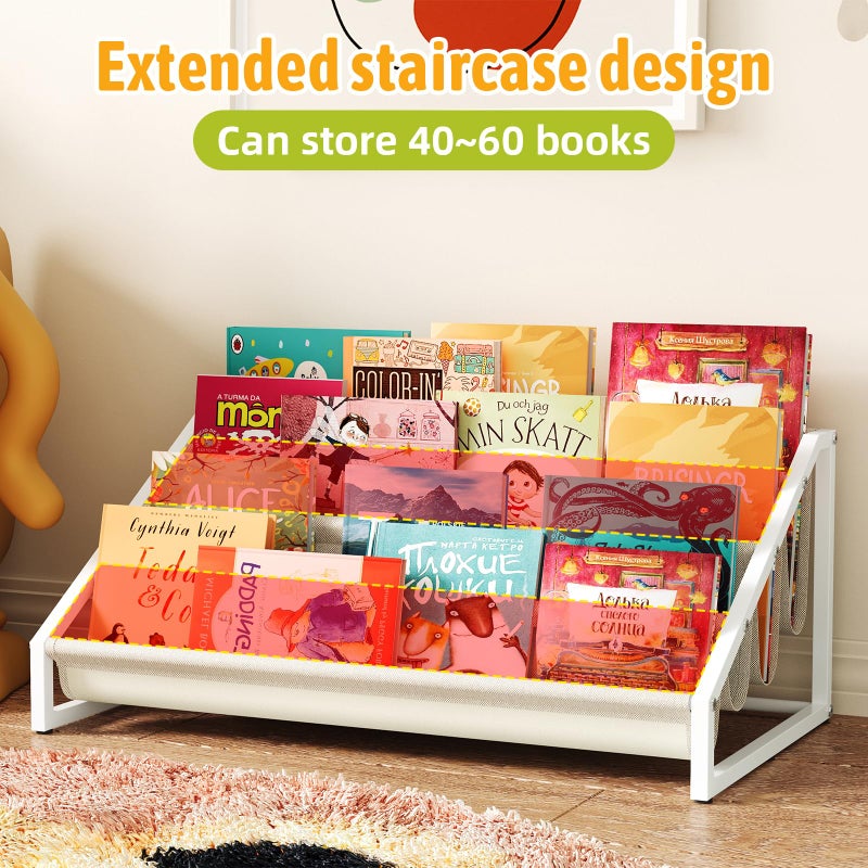Aokitsink Toddler Bookshelf,Montessori Bookshelf,Bookshelves for Toddlers and Nursery,4 Tier Baby Bookshelves for Kids Rooms,Nursery,Playroom,Baby Room, Small Children Classroom - Image 5