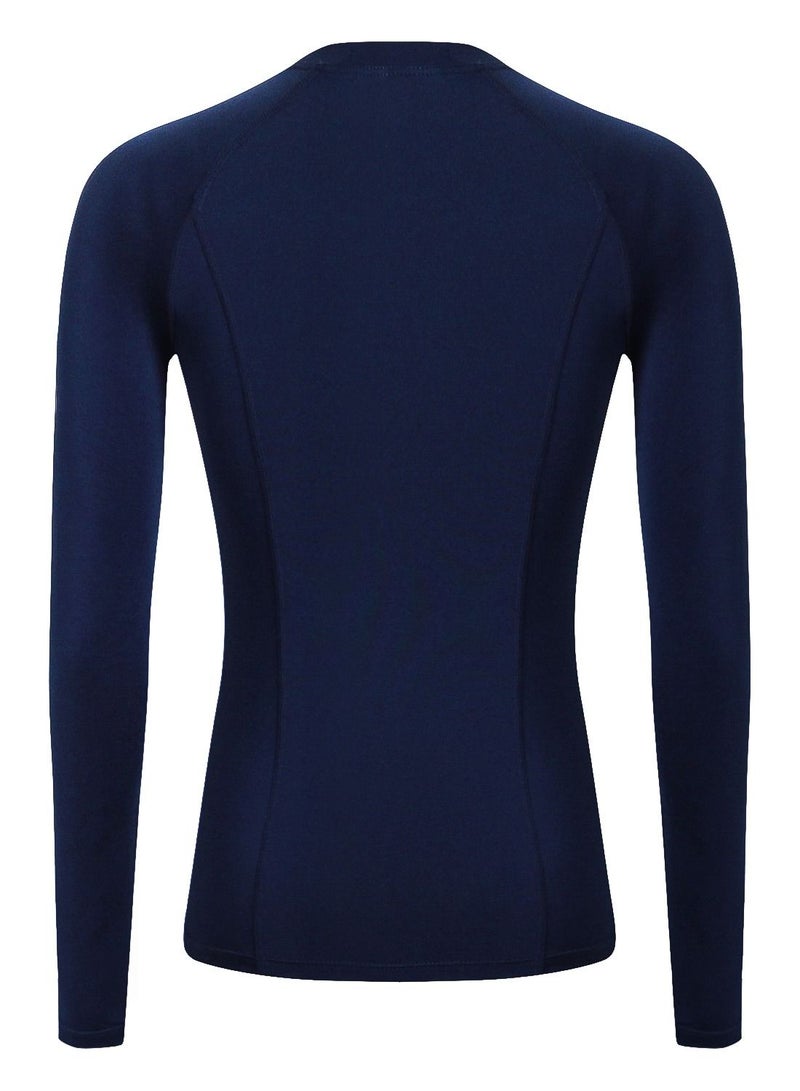 Loquat Women Quick Dry Breathable Elastic Long Sleeve Shirt Dark Blue  - Image 2