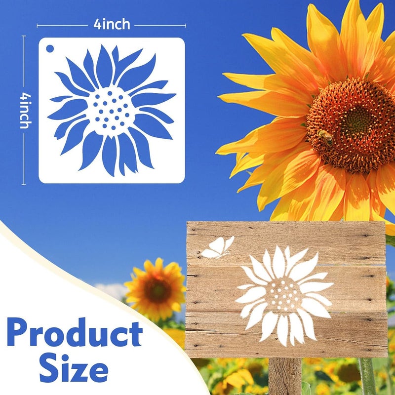DEVASYA CRAFTS 50 PCS Flower Painting | Stencils Reusable Flower | Stencils for Painting | On Wood Rocks Canvas Fabric | Glass Pottery Size 4X4 Inch - Image 2