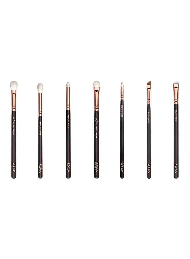 زويفا 15-Piece Rose Golden Complete Eyes Wool Makeup Brushes Sets Brown/Rose Gold/White (multi color) - Image 3