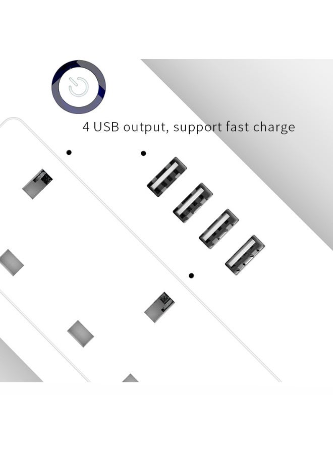 مشترك كهرباء ذكي Wi‑Fi بنظام UK مع 4 منافذ طاقة و4 منافذ USB – متوافق مع أليكسا وجوجل أسيستنت، حماية من الحمل الزائد والارتفاع المفاجئ في التيار - Image 3