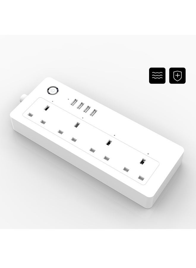 مشترك كهرباء ذكي Wi‑Fi بنظام UK مع 4 منافذ طاقة و4 منافذ USB – متوافق مع أليكسا وجوجل أسيستنت، حماية من الحمل الزائد والارتفاع المفاجئ في التيار - Image 5