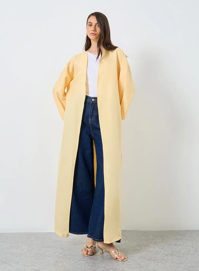 تايك تو Take Two Solid Side Slit Abaya