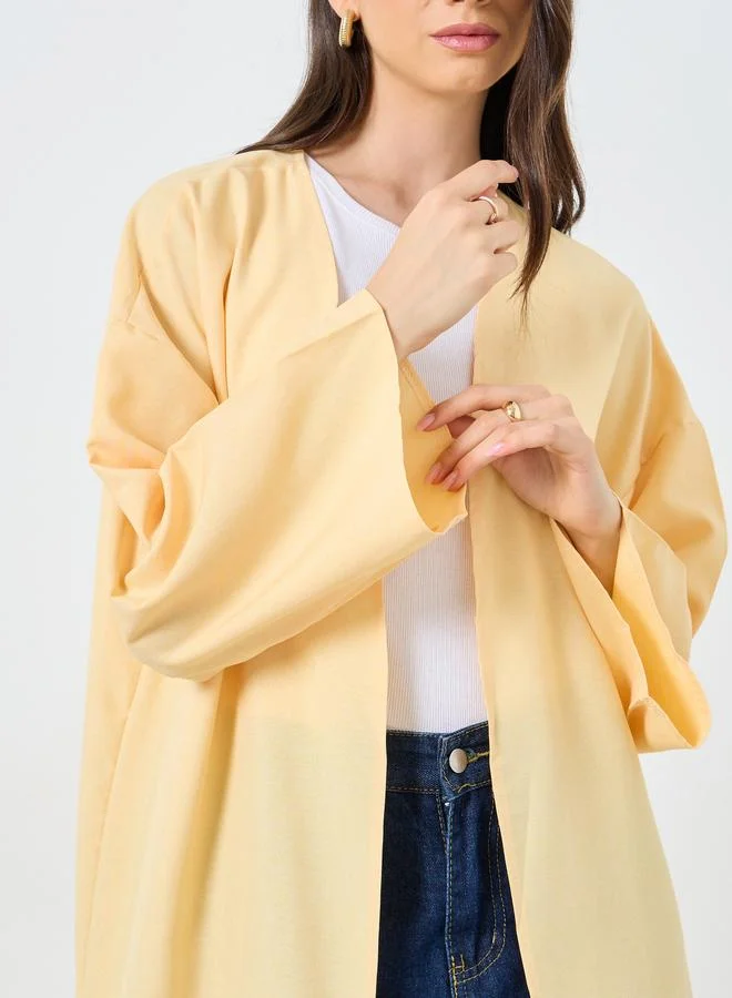 تايك تو Take Two Solid Side Slit Abaya