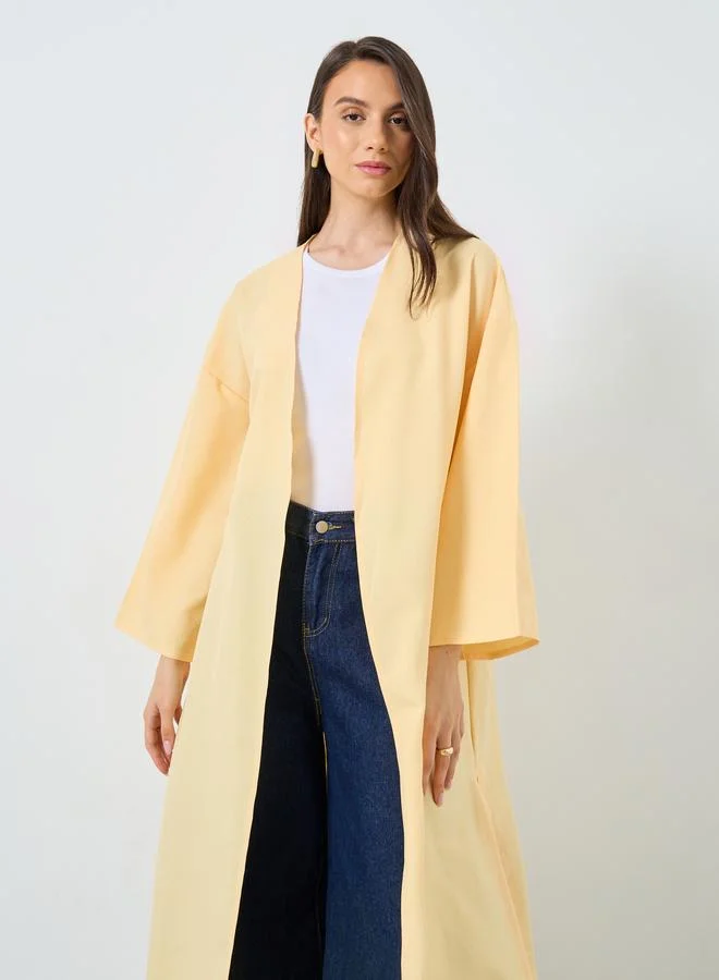تايك تو Take Two Solid Side Slit Abaya