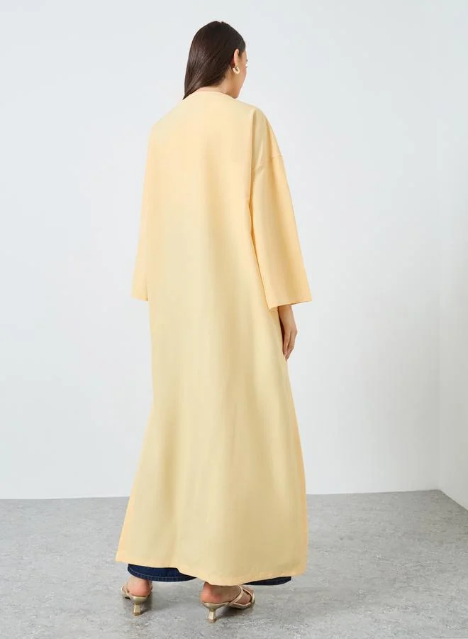 تايك تو Take Two Solid Side Slit Abaya