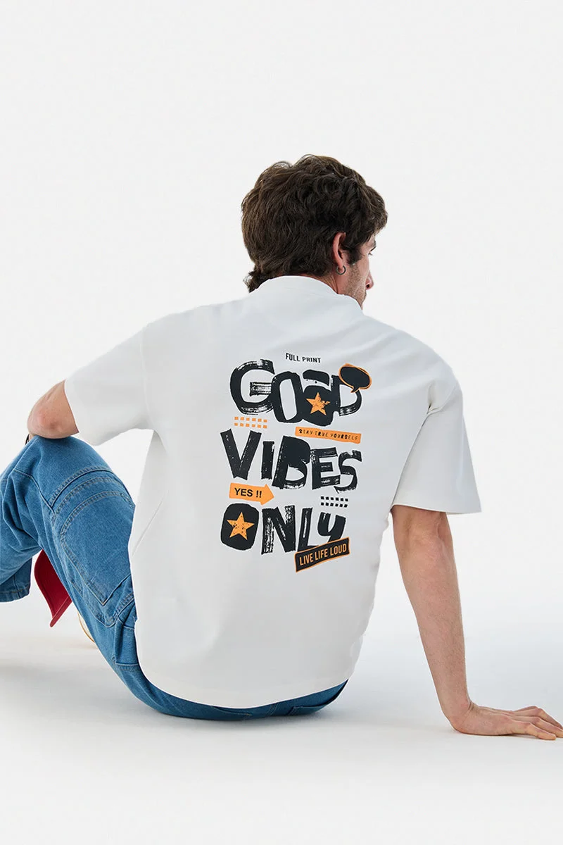 سنيتش Good Vibes Only Oversized T-Shirt