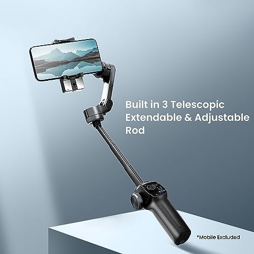 Digitek (DSG-009F AI) 3 Axis Smartphone Gimbal with Wide Angle and AI Face Tracker - Telescopic Rods & External Microphone Support - Lightweight and Compatible with Smartphones - Image 2