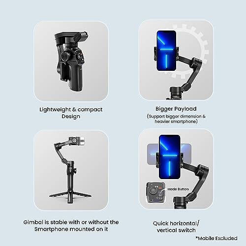 Digitek (DSG-009F AI) 3 Axis Smartphone Gimbal with Wide Angle and AI Face Tracker - Telescopic Rods & External Microphone Support - Lightweight and Compatible with Smartphones - Image 5