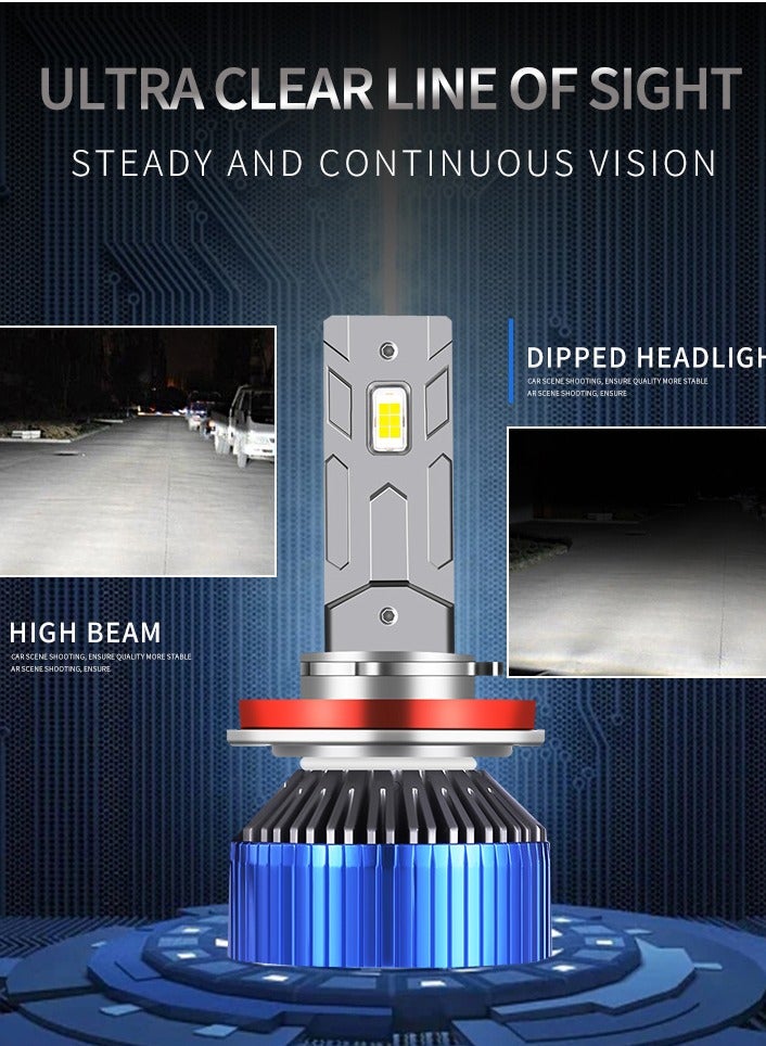 Loquat 2Pcs H11/H9/H8 LED Headlight Bulbs 120W 13800 Lumens 500% Brighter 6500K Cool White IP68 Waterproof - Image 4
