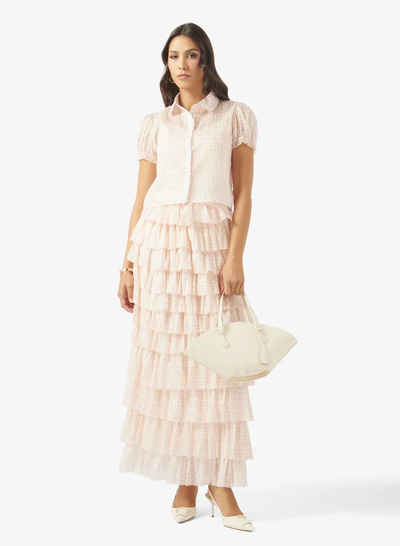 Ella  Puff Sleeves Ruffled Dress for Women | Best Price UAE