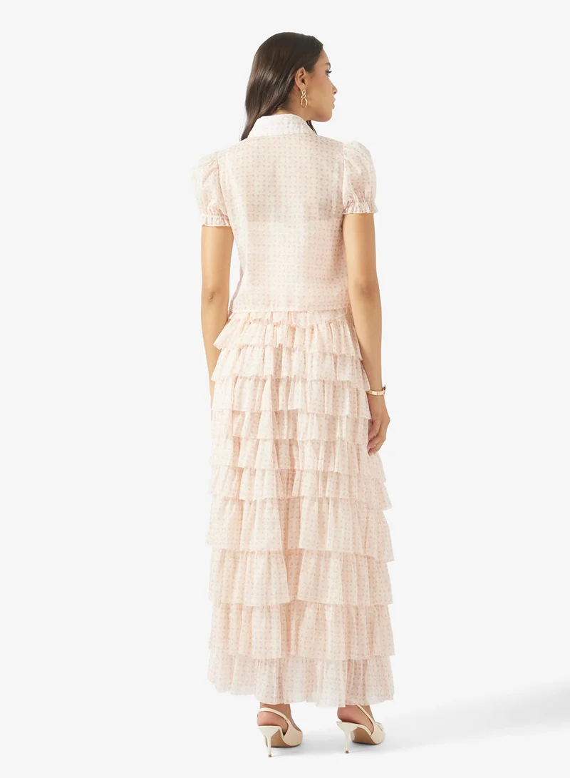 Ella  Puff Sleeves Ruffled Dress for Women | Best Price UAE