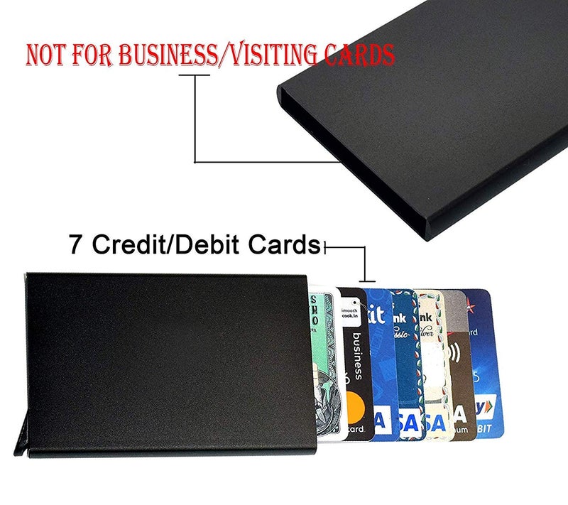 Stealodeal Black RFID Blocking Aluminium Pop-Up Debit/Credit/ATM Men/Women Card Holder - Image 4