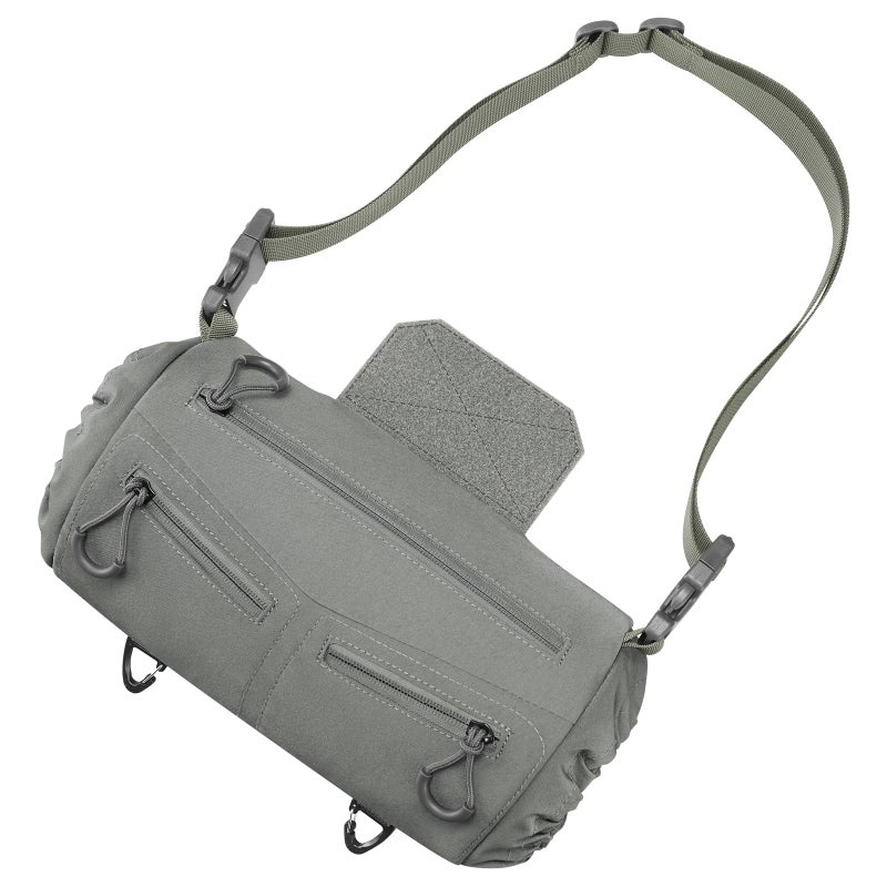 CVLIFE Hand Warmer Pouch with Hook & Loop, Portable Drop Hanger Waist Hand Muff for Skiing, Ice Fishing, Football, Camping, Adjustable Strap and Cuffs, 3 Pockets, Quick Release Buckles, Grey - Image 2