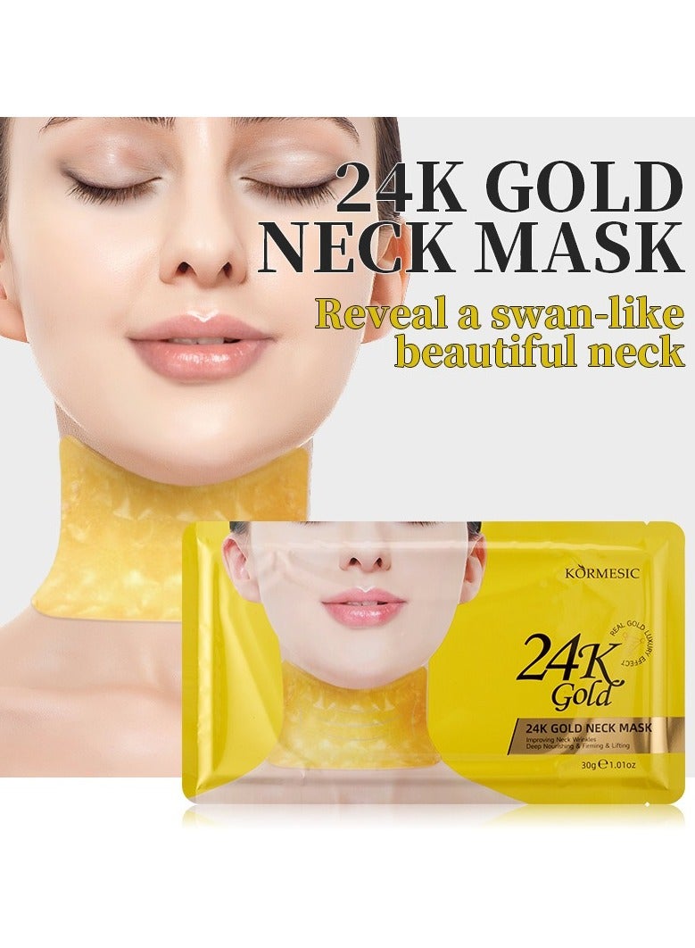 Kormesic 5-Pack 24K Gold Essence Neck Mask 30g - Rejuvenate & Firm Neck Skin - Image 2