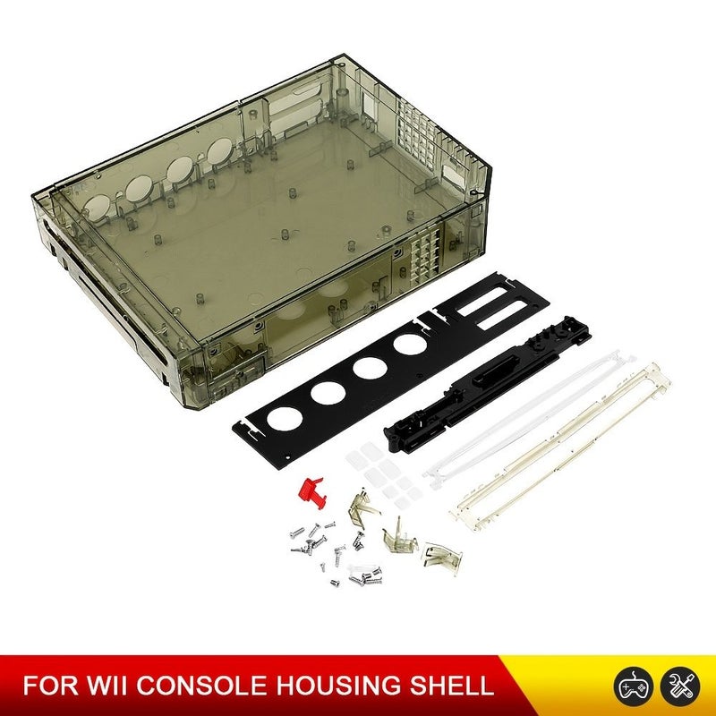 غطاء شل بديل متوافق مع نظام Wii، باللون الأحمر الشفاف، غطاء ألعاب رجعي DIY بدون إلكترونيات - Image 4