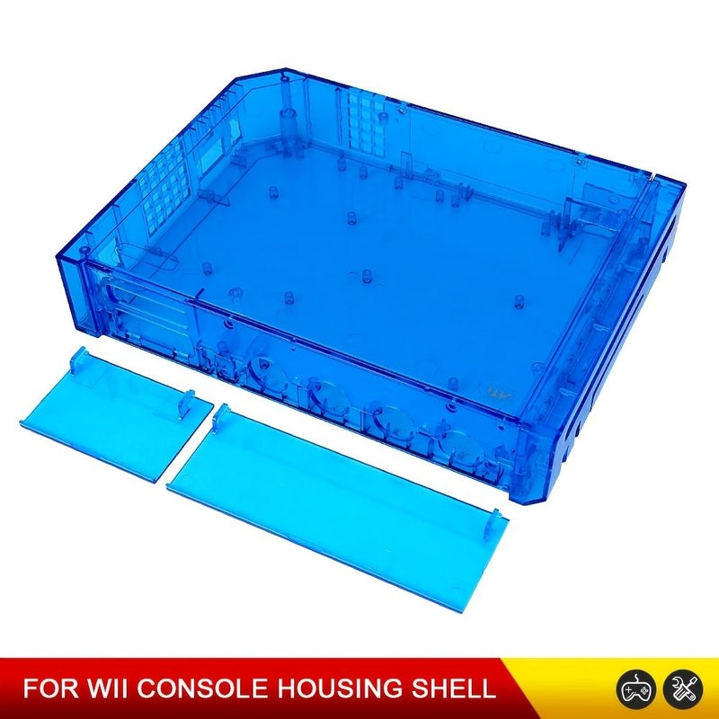 غطاء شل بديل متوافق مع نظام Wii، باللون الأحمر الشفاف، غطاء ألعاب رجعي DIY بدون إلكترونيات - Image 3