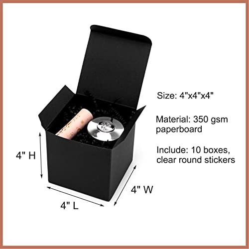 Mcfleet Black Gift Boxes with Lids 4x4x4 Inches 10 Pack Groomsmen Proposal Boxes Cardboard Gift Box for Presents, Craft Boxes for Christmas, Wedding, Graduation, Holiday, Birthday Gift Packaging - Image 2