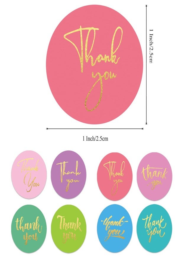 Citihomy 500Pcs Thank You Stickers 8 Designs 1 Inch Gold Foil Thank You Sticker for Packaging Thank You Stickers for Small Business Thank You Label Stickers Self-Adhesive Labels for Envelopes,Gift Wrap, Craft - Image 2