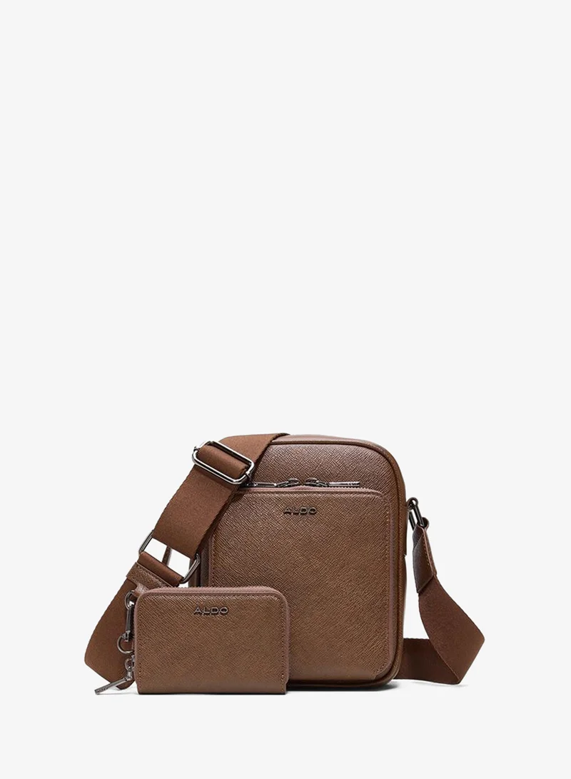 الدو Maximiliann Men's Brown Cross Body Bag
