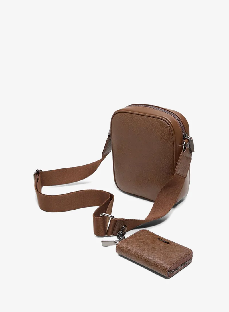 الدو Maximiliann Men's Brown Cross Body Bag