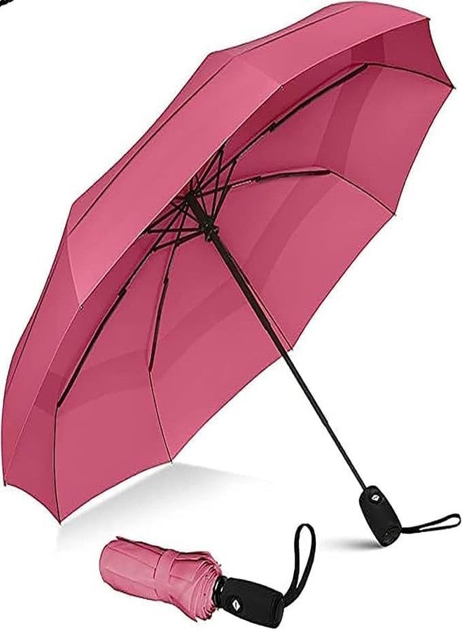 BEMOX Automatic Open Travel Umbrella - Wind Vent, Big Size for Men & Women, Windproof & Rainproof (Pink) - Image 1