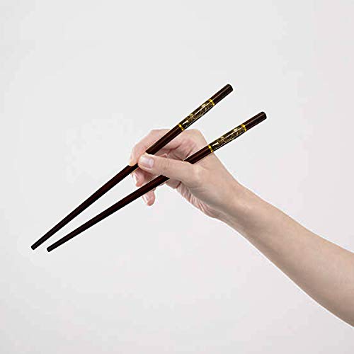 Iktu 5 Pairs Reusable Chopsticks Set - Natural Bamboo Japanese Chopsticks, Lightweight Easy to Use Chop Sticks with Case for Sushi, Noodles and Other Asian Food (Marble Design) - Image 3