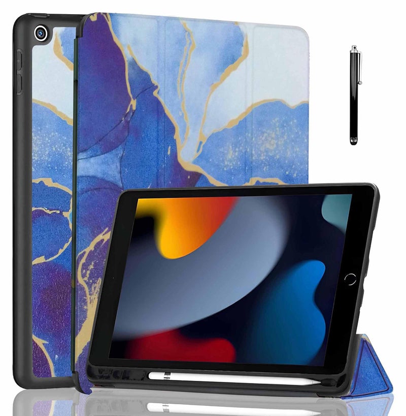 ProElite Smart Case for iPad 10.2 inch 2021 9th/8th/7th Gen [Auto Sleep/Wake Cover] [Pencil Holder] [Soft Flexible Case] Recoil Series - Ocean Blue - Image 1