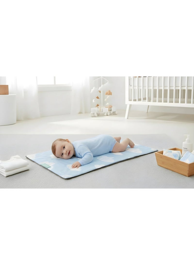 Mamas One Travel Changing Mat - blue clouds - Image 1