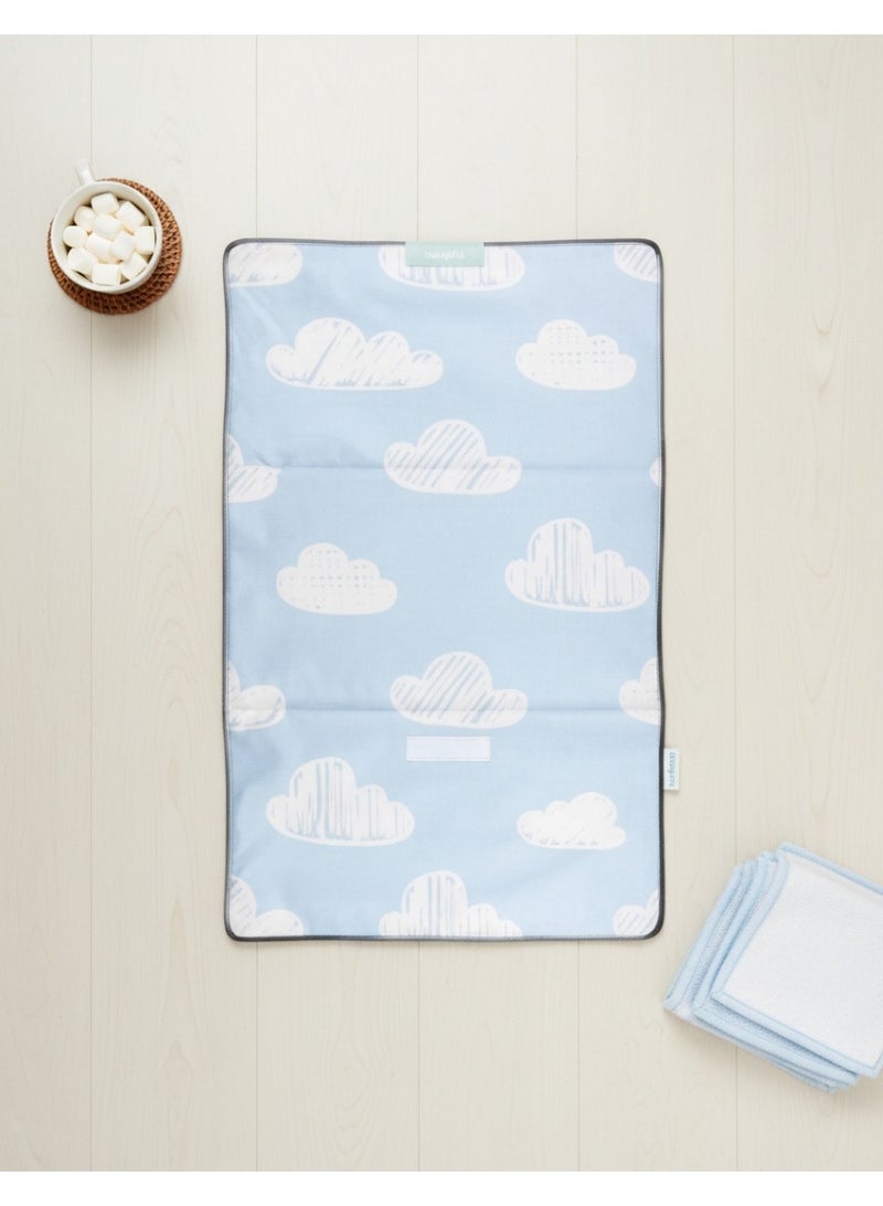 Mamas One Travel Changing Mat - blue clouds - Image 3