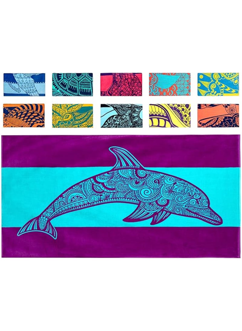 Generic Oversized Beach Towel with A Cute Design, Quick Dry for Beach, Pool, Bath or Picnic Extra Large, XL (160x86 cm) Thick, Portable, Lightweight, High Absorbent for Adults Mens Women  - Image 1